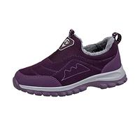 Allbestop Bottes de Neige, Bottines Femme Bout Rond Femme Bottes de Neige à Lacets Enfant Bottines d'Hiver Country Chaussure Plateforme(Violet,38)