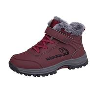 Allbestop Bottes de Neige Femmes, Bottines pour Femme Bottes de Neige Femmes Bottines à Lacets Cuir Femme Automne Hiver Country Remonte Chaussure(Bordeaux,37)
