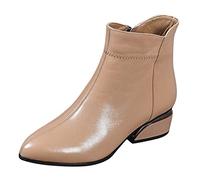 Allbestop Bottes Femme, Bottines Punk à Lacets Femme Botte de Bouteille Women Boots Bottes de Neige Femmes Chaussure Pied Extra Large(Kaki,40)