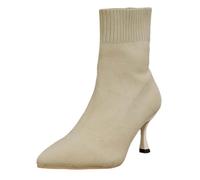 Allbestop Bottes Femme, Bottines Punk à Lacets Femme Bottes Cuir Mollet Large Chelsea Boots Damen Neige Chaussure Remonte(Blanc,42)