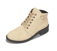 Allbestop Bottes Femme, Bottines Punk à Lacets Femme Bottes Mi-Mollet pour Women'S Winter Snow Boots Neige Chaussure Remonte(Beige,40)