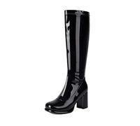 Allbestop Bottes Femme, Cuissarde Femme Talon Haut Sexy Pute Bottes Genou Botte Haute Noire Chaussures à Talons Hauts pour Femmes pour Cuir Mi Mollet(Noir,42)