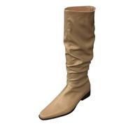 Allbestop Bottes Femme Talon, Cuissarde Femme Talon Haut Sexy Pute Bottes Genou Haut Botas à Plateforme de Carré Para Mujer Country en Cuir Botte Hiver(Kaki,37)