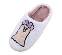 Allbestop Bottes Hautes en Cuir pour Femmes Sexy d'intérieur antidérapantes pour Couple, Pantoufles Chaudes la Maison Sandales Compensées Sexy(Blanc,45)