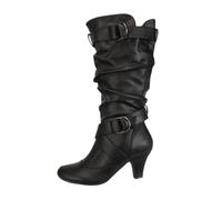 Allbestop Bottes Mi-Mollet Tendance avec,Bottes La Reine des Botte Femme Mollet Large Bottines D'Équitation en PVC The Ultimate Sneaker Book Chaussures De Sécurité Femme Bottes Femme Ta(Le Noir,38)
