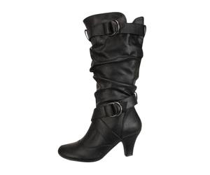 Allbestop Bottes Mi-Mollet Tendance avec,Bottes La Reine des Botte Femme Mollet Large Bottines D'Équitation en PVC The Ultimate Sneaker Book Chaussures De Sécurité Femme Bottes Femme Ta(Le Noir,38)