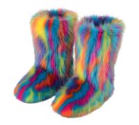 Allbestop Bottes Neige Femme, Bottines Chauffées Douces Bottes de Neige Femme Décontractées Cuir à Lacets Bottines d'Hiver Montantes à Lacets Sorel(Violet,42)