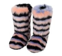 Allbestop Bottes Neige Femme, Bottines Chauffées Douces Bottes de Neige Femme Décontractées Cuir à Lacets Bottines d'Hiver Montantes à Lacets Sorel(Multicolore,40)