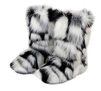 Allbestop Bottes Neige Femme, Bottines Chauffées Douces Bottes de Neige Femme Décontractées Cuir à Lacets Bottines d'Hiver Montantes à Lacets Sorel(Argent,36)