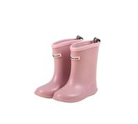 Allbestop Bottes Pluie Semi-Compensées, Bottes Caoutchouc Fille Bottines Automne Fille Chaussure Hiver Enfant Garçon Cuir Bout Rond Chaussure Enfant de Neige(Rose,29)