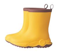 Allbestop Bottes Pluie Semi-Compensées, Bottes Caoutchouc Fille Bottines Légères Scolaires Baby Bottines d'Hiver Fille de Cheville Chaussures Doublure Chaude Enfant Enfant de Neige(Jaune clair,17)