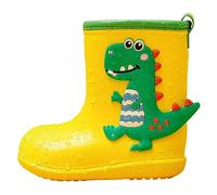 Allbestop Bottes Pluie Semi-Compensées, Bottes Caoutchouc Fille et Bottines Fille Garçon Bottines d'Hiver Enfant de Cheville Chaussure Enfant Enfants de Neige Garçon(Jaune,32)