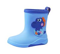 Allbestop Bottes Pluie Semi-Compensées, Bottes en Caoutchouc Enfant Chaussures Bottines Confortables Automne Hiver Bottines Enfant Boots Chaussures Fille de Neige(Bleu,33.5)