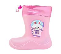Allbestop Bottes Pluie Semi-Compensées, Bottes en Caoutchouc et Bottines Fille Hiver Bottines Chaudes Enfant Enfant Chaussure d'Eau Neige(Rose,27)