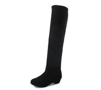 Allbestop Bottes pour Femme, La Modeuse-Bottes, Cuissardes Mi-Hautes en Suédine Bottes Femme Genou Haute Botas de Talon Carré Para Mujer Cavalières Cuir Mollet Large Femmes(Noir,40)