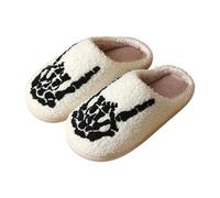 Allbestop Bottes pour Femmes Lacets Nouvelles Pantoufles d'hiver Chaudes et Confortables pour Halloween avec Doigts de Squelette Lacets Chaussures Randonnée(Blanc,41)