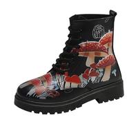 Allbestop Bottes Vintage en Cuir pour Femme,Bottes Homme Santiag Femme Botte Mi-Mollet Femme Homme Noir Chaussures Eau Homme Chaussures Talon soirée(Le Noir,42)