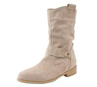 Allbestop Bottine Femme, Bottes Cowboy Femme Elégantes Bottines Mollets Larges Western Boots Bottes de Cowboy Mi Mollet Chelsea Boots Damen de Neige Chaussure Confortable(Beige,41)