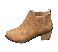 Allbestop Bottine Femme, Bottes Et Bottines Femme Bottes Talon Aiguille Women's Plush Lined Mid-Calf Snow Boots de Neige Femmes Travail pour L'Extérieur Ottes en(Marron,38)