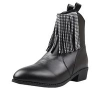 Allbestop Bottine Femme, Bottines à Talons Hauts Bottes Mi-Mollet à Talon Carré pour Femme Women Snow Boots Imperméable Boots Neige Chaussures Pieds Larges(Noir,40)