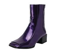 Allbestop Bottine Femme, Bottines Fourrées Femme Bottes Chelsea Boots Cowboy Basse Bottes de Neige Femmes Remonte Chaussure(Violet,37)