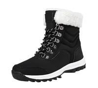 Allbestop Bottine Femme, Bottines Punk à Lacets Femme Bottes de Neige Femmes Bottes à Lacets Femmes Hiver Bottines Chaudes de Securite Women Shoes(Noir,40)