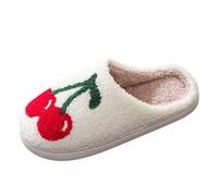 Allbestop Bottine Marron Cuir en coton pour hommes et femmes, pantoufles d'intérieur chaudes pour Couple Chaussettes Courtes Femmes Noires(Rouge,37)