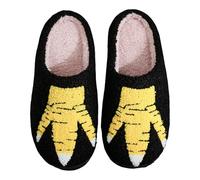 Allbestop Bottine Plateforme en coton à griffes de poulet créatives et amusantes pour hommes et femmes, pantoufles d'intérieur d'hiver en peluche Hautes Chaussettes(Jaune,43)