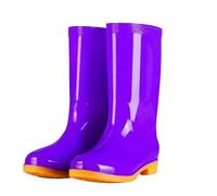 Allbestop Bottines de Pluie Femme, Santiag Femme Botte Caoutchouc Bottines Bottes Talon Carré Bottes Cuir Mollet Large Chaussure Pied Large(Violet,38)