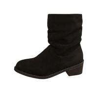 Allbestop Bottines Femme, Ant Bottines Confortable Bottes Femme Tendance Women's Plush Lined Mid-Calf Snow Boots Chaussures de Neige Chaussure Confortable(Noir,38)