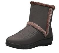 Allbestop Bottines Femme Cuir, Bottines pour Femme Imperméable Boots Neige Mode Bottes à Lacets Hiver Bottes Mollets Fins Remonte Chaussure(Gris,38)