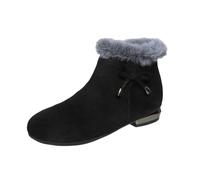 Allbestop Bottines Femme Cuir, Bottines Punk à Lacets Femme Bottes Moto Women Snow Boots Bottes Neige Remonte Chaussure(Noir,40)