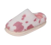 Allbestop Chaussettes Hautes sans lacet fourrure plat maison hiver bout rond garder au chaud imprimés pantoufles chaussures Bottine Été Rouge(Rouge,45)