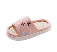 Allbestop Chaussons Taille 6 Lavables semelle épaisse maison Parent enfant coton lin femmes pantoufles Chaussures Confortables Et Élégantes Pour Pieds Sensibles (Rose,40)