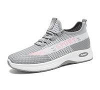 Allbestop Chaussure de Basketball, Chaussure Orthopédique Short Tennis Femme Sneakers Ouverte Basket Running Femme Chaussures de Randonnée Chaussures Marche Jogging Fille, Sport Cuir(Gris,38)