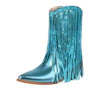 Allbestop Chaussure Femme, Bottines à Talons Hauts Bottes en Daim Femme Women Boots Bottes de Neige Chaussures Femmes(Bleu,39)