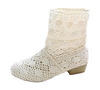Allbestop Chaussure Femme, Bottines Femme sans Talon Bottes Orthopédiques Imperméables Et Chaudes en Fourrure Chelsea Boots Damen Bottes de Neige Chaussures Remonte(Blanc,40)