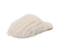 Allbestop Chaussure Soft Forum Low Chaussons Confortables pour Femmes, pour la Maison, Chaussures d'hiver élégantes et Confortables, l'intérieur, Chaussons Sandales Compensées Volatiles (Blanc,37)