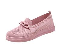 Allbestop Chaussures De Marche Confortables Femmes Respirant à Lacets Chaussures Plates Décontractées Unisexe Léger Travail Sportif Respirant Slip Travail Formateurs(Rose,38)