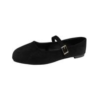 Allbestop Chaussures Décontractées pour Femmes Chaussures Décontractées pour Femmes Titre Dames Décontracté Bout Carré Fond Plat Sol Doux Léger Grande(Le Noir,41)