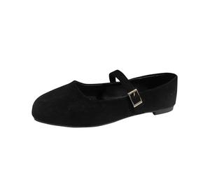 Allbestop Chaussures Décontractées pour Femmes Chaussures Décontractées pour Femmes Titre Dames Décontracté Bout Carré Fond Plat Sol Doux Léger Grande(Le Noir,40)