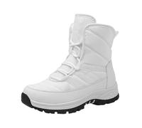 Allbestop Chaussures Femme, Ant Bottines Confortable Bottes de Neige Femmes Mode Bottines à Lacets Femme d'Hiver Bottes Western Chaussures Hiver(Blanc,38)