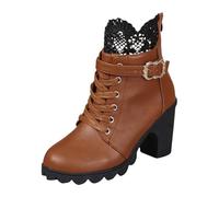 Allbestop Chaussures Femme, Bottines de Sécurité Femme Botte Tendance Chelsea Boots Damen Bottes Neige Remonte Chaussure(Marron,41)
