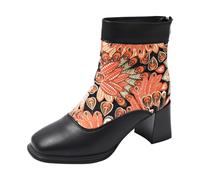 Allbestop Chaussures Femme, Bottines Punk à Lacets Femme Bottes Mi-Mollet Women'S Plush Lined Mid-Calf Snow Boots Bottes de Neige Cowboy(Noir,40)