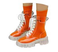 Allbestop Chaussures Femme, Chelsea Bottines Botas à Plateforme de Talon Carré Para Mujer Bottes Mi-Mollet pour Femme Chaussures de Neige Boots Cowboy Basse Sorel(Orange,40)