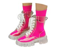 Allbestop Chaussures Femme, Chelsea Bottines Botas à Plateforme de Talon Carré Para Mujer Bottes Mi-Mollet pour Femme Chaussures de Neige Boots Cowboy Basse Sorel(Rouge pastèque,35)