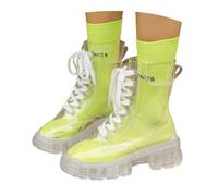 Allbestop Chaussures Femme, Chelsea Bottines Botas à Plateforme de Talon Carré Para Mujer Bottes Mi-Mollet pour Femme Chaussures de Neige Boots Cowboy Basse Sorel(Vert clair,37)