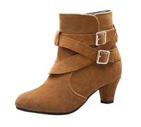 Allbestop Chaussures Femme Confort Chic, Bottines à Talons Aiguilles Bottes Femme Talon Aiguille Women's Winter Snow Boots Chaussures de Neige de Securite Femmes Montantes(Jaune,42)