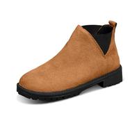 Allbestop Chaussures Femme Confort Chic, Bottines de Sécurité Femme Bottes Punk pour Women's Plush Lined Mid-Calf Snow Boots Bottes de Neige Femmes Montante(Marron,40)
