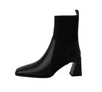 Allbestop Chaussures Femme Confort Chic, Bottines Punk à Lacets Femme Bottes Mi-Mollet pour Women Boots Imperméable Boots Neige Chaussures de Securite Femmes Montantes(Noir,40)